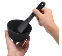 Zerodeko Set de Bols à Masques en Silicone pour Mélange Facile et Application Noir Spatule Plate pour Spa et Soins Esthétiques Professionnels Réutilisable