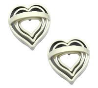 Zerodeko Sets de Emporte-pièces de Cœur Lot de 2 en Acier Inoxydable Texture Lisse Couleur Aléatoire pour Pâtisserie DIY pour Biscuits et Gâteaux pour Garçon et Filles