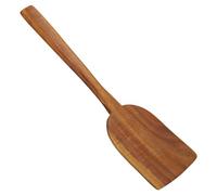 Zerodeko Spatule Cuisine Outil Essentiel en Bois de Teck Naturel, Manche Long, Multifonction Antiadhésive, Ustensile Solide pour Cuisson Maison et Professionnelle Cuisine Quotidienne