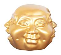 Zerodeko Statuette en Résine Dorée Tête de Bouddha à Quatre Visages