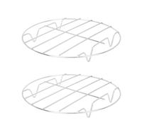 Zerodeko Support à Vapeur Grille Lisse Solide 2 Pièces en Acier Inoxydable pour Cuisson Vapeur et Cuisson Saine à Domicile