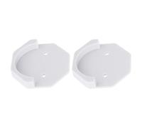 Zerodeko Support de Tringle à Rideaux Design Simple et Élanguent en Abs Blanc 2pcs Fixation Adhésive Ronde, Design Simple et Élégant, Empêche la Chute Rideau pour Salle de Bain
