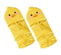 Zerodeko Support Mural Porte-houppette Pratique et Décoratif 2pcs pour Éponge de Maquillage Jaune en PP Design Multi-Couches pour Rangement Quotidien