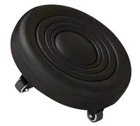 Zerodeko Tabouret à roulettes Pivotant Noir Repose-Pieds Ergonomique en PU et Acier Inoxydable, pour Salon ou Bureau, Sécurité et Rotation 360 Degrés