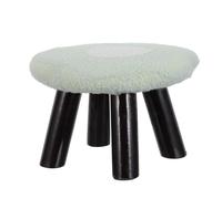 Zerodeko Tabouret Repose-Pieds Fleur Vert 9,8x9,8x6,3 Po pour Canapé | Peluche et Coton Pp, Pieds en Bois Antidérapants, Salon Chambre Entrée Salle de Bain