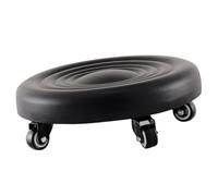 Zerodeko Tabouret Roulant Design Compact Noir en PU et Acier Inoxydable Pratique roulettes Silencieuses sans Bavures Facile à Déplacer pour Bureau et Salon