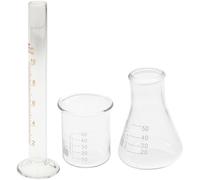 Zerodeko Tasse à Mesurer Graduée en Verre Résistant Haute Température 3pcs sans Fuite Latérale pour Projets Expérimentaux en Laboratoire Chimie