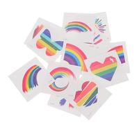 Zerodeko Tatouages Temporaires Autocollants Visage Arc-en-ciel 24pcs Design Dégradé Plusieurs styles pour Défilés et Célébrations Colorées Plusieurs styles