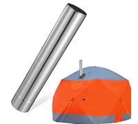 Zerodeko Tuyau de Poêle en Acier Inoxydable Argenté pour Tente de Camping, Conduit D'évacuation des Fumées Solide Compatible Poêles Extérieurs
