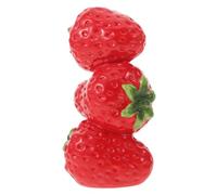 Zerodeko Vase Céramique Forme de Fraise Rouge pour Décoration Intérieure Quotidienne Arrangement Floral de Table Facile à Assortir Style Moderne et Artistique