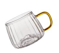 Zerodeko Verre Rond en Verre avec Anse, Fond Épaissi Utilisation Longue Durée, Tasse à Boisson à Domicile Design Unique et Adorable