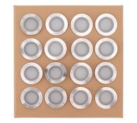 Zerodis 16 Pcs Deck Lights LED Deck Light Kit 10W 2800 à 3200K Lampe de Pont Blanc Chaud IP67 Étanche Encastré Paysage Lumières LED Lampe de Pont pour GardenYard Escalier 90-265V