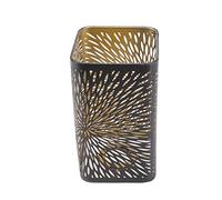 Zerodis Abat-jour en Fer avec Feu d'artifice Creux en Métal, 20 Cm X 11,5 Cm, Motif Mural sculpté, Amovible, E27, E26, Housse de Lampe de Table pour Chambre à Coucher, Salon, Bureau
