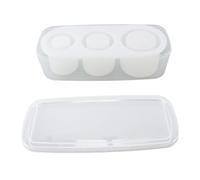 Zerodis Bac à Glaçons en Silicone avec Couvercle, Moule Cylindrique Creux à Démoulage Facile, 3 Tailles de Glaçons for Whisky Cocktail café Congélateur (Transparente)