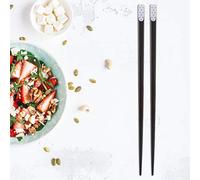 Zerodis Baguettes à Motif Réutilisables, Lavables et Durables, 1 Paire en Bois Naturel, Prise en Main Facile, Cadeau pour Couple de Mariage, Usage Domestique, Style Japonais (#4)