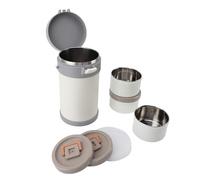 Zerodis Bocal isolé avec Anse (WHITE) | portable pour voyage -ondes bandoulière capacité 2,3L en acier inoxydable déjeuners scolaires écoliers