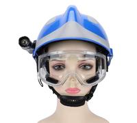 Zerodis Casque de Sauvetage avec Lampe Frontale, Casque de sécurité de Lutte Contre l'incendie d'urgence en PC, Bande Réfléchissante Absorbant Les Chocs, Ajustement Réglable pour Les Travailleurs