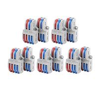 Zerodis Connecteurs de Fils Compacts, Bornier à Levier avec Connexion | Coque en PC Ignifuge, Conducteur en Laiton, Plage de Fils de 0,08 à 4,0 mm², pour éclairage et Appareils électroménagers
