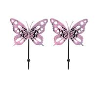 Zerodis Crochets Muraux Vintage en Métal, Lot de 2, Crochets Lourds sans Perçage pour Vêtements Chapeaux Serviettes Salle de Bain Cuisine Entrée (PINK)