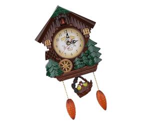 Zerodis Cuckoo Clock Tree House Shape | cadeau d\'horloge à coucou vintage pour la maison Forme de cabane dans les arbres 12,6 pouces de haut Salon Propriétaires