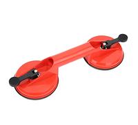 Zerodis Double Ventouse Rouge avec Poignée de Verrouillage, Plastique ABS et PVC, Force d'aspiration 60 Kg pour Installation de Verre et Manipulation de Porte