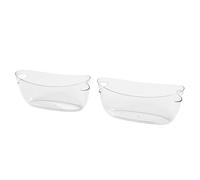 Zerodis Ensemble de Seaux à Glace Transparents, Bacs à Boissons en PET avec 2 Cuillères, Lot de 2 Seaux de Refroidissement pour Champagne, Bière, Vin, Poignées étanches, Large Ouverture pour les