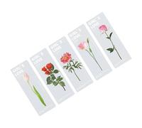 Zerodis Fournitures de Bureau Signet Thème Plante Marqueurs de Page de Fleur Mignon avec Décor de Bricolage pour les Femmes Enseignants 5 Pièces PET Translucide