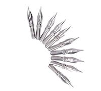 Zerodis Lot de 10 Pointes de Stylo Plume de Calligraphie en Métal, Pointes de Stylo Plume Remplaçables pour Croquis, Dessin de Bande Dessinée, Illustration, écriture, Débutants et Artistes (en