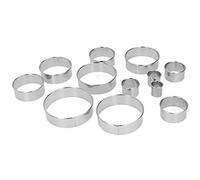 Zerodis Lot de 12 Emporte-pièces Ronds en Acier Inoxydable 304, Outil de Cuisson en Anneau de Mousse, 12 Tailles de 1,1 à 4,5 Pouces, 3 Cm de Hauteur, pour Biscuits, Pâte, Pain, Fromage, Fruits,