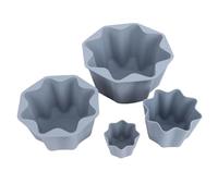 Zerodis Lot de 4 Moules à Muffins en Silicone Réutilisables, Antiadhésifs, Résistants à la Chaleur jusqu'à 446 °F, pour Four, ondes, Congélateur avec Matériau de qualité Alimentaire (GREY)