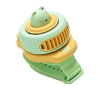 Zerodis Mini Ventilateur de Montre Portable avec Chargement USB pour Enfants, Sangle en Forme D'animal Mignon, Conception Silencieuse sans Lame Librement Réglable, 3 Vitesses, 250 MAh (GREEN)