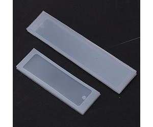 Zerodis Moules de Moulage en Résine Outils d'Artisanat Moule en Résine avec Trou d'épingle pour Bijoux Porte-clés Pendentif de Voiture Artisanat 2 Pièces Moules de Signet en Silicone Rectangle de