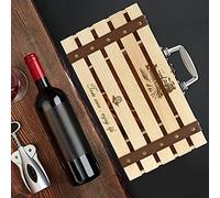 Zerodis Paniers à Vin Casiers à Vin Coffret Cadeau Porte-Bouteille de pour 2 Bouteilles avec Poignée Portable Style élégant Bois de Pin Naturel 13,8 X 7,9 X 3,9 Po Boîte à en Bois