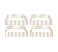 Zerodis Petite Bordure de Clôture de Jardin en Bois et Fil de Fer 4 Pièces 5 X 90 Cm Bordure de Cour Miniature avec Garniture de Protection Solaire Peinte à la Main pour s'adapter aux Jardins de