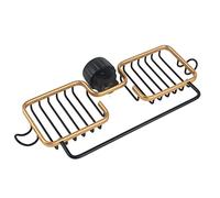 Zerodis Porte-éponge pour Robinet, Organisateur de Robinet D'évier de Cuisine, Support Suspendu avec Panier en Aluminium et Plastique pour éponge, Savon, Torchons et Produits de n (Couleur Or Noir)