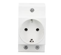 Zerodis Prise sur Rail DIN avec Contact de Protection Prise de Courant CA pour Panneau de Distribution avec Boîtier en Nylon Ignifuge Montage sur Rail DIN (UE AC250V 10 16A)