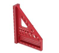 Zerodis Règle de Mesure Multi-angle 3D 22,5 30 45 60 67,5 75 90 Degrés en Alliage D'aluminium pour le Travail du Bois Outil de Disposition de Rapporteur carré Outil de Marquage (rouge)