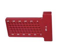 Zerodis Règle de Traçage de Type T en Alliage d'aluminium pour Traceur à Bois 79 X 58 X 9 Mm Outil de Marquage de Trous anodisé pour la Mesure de la Disposition du Bois et l'utilisation du (rouge)