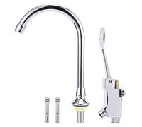 Zerodis Robinet à Pédale Froide Simple en Cuivre | Robinet D'évier G1/2 Pouces, monté sur étagère et sur Pont, Commande au Pied, Mains Libres, pour Salle de Bain D'hôpital à