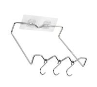 Zerodis Support de Lavabo Mural, Support de Rangement de Lavabo en Acier Inoxydable avec 3 Crochets et Adhésif, Organisateur Mural Peu Encombrant pour Espace d'évier de Cuisine de Salle de Bain