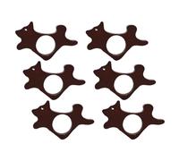 Zerodis Supports de Page de Livre, 6 Pièces Support de Page de Pouce en Bois de Noyer en Forme de Chien Mignon Finition Lisse 7,5 X 4 X 1,5 Cm Accessoire de Lecture à une Main pour Lecteurs