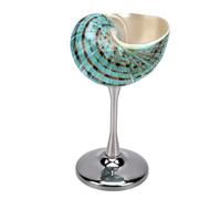 Zerodis Tasse à Vin en Coquille de Conque Naturelle, Gobelet en Coquillage fabriqué à la Main, Verres Côtiers Uniques avec Base en Fer pour Cocktails Froids, Mariages sur la Plage et Fêtes (Type 1)