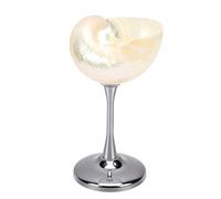 Zerodis Tasse à Vin en Coquille de Conque Naturelle, Gobelet en Coquillage fabriqué à la Main, Verres Côtiers Uniques avec Base en Fer pour Cocktails Froids, Mariages sur la Plage et Fêtes (Tapez 2)
