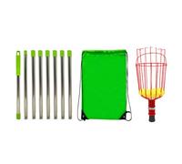 Zerodis Télescopique Cueilleur de Fruits Panier, Tiges D'Extension en | 8-10 Sections de poteaux réglables, tête de récolte robuste, outil de jardin pour vergers de grands arbres, cueillette