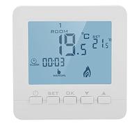 Zerodis Thermostat de Cheminée à Gaz, Verrouillage Enfant, Fonction de | Programmation hebdomadaire du régulateur de température, plage de consigne de 5 à 35 C, boutons LCD, équipement à contact sec