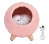 Zerodis Veilleuse de Chat, Veilleuse à LED Lampe de Table en Forme de Maison pour Animaux de Compagnie Lampe de Chevet Rechargeable par USB