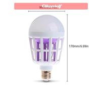 zerone ampoule E26 E27 Lampe anti-moustique 2 en 1, tueur d'insectes électronique, tueur de mouches, piège à sport materiel Blanc
