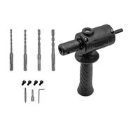 Zeroupshop Adaptateur de perceuse électrique à marteau - Tête de conversion avec 4 embouts de maçonnerie 6/8/10/12 mm - Adaptateur à tige carrée pour béton, brique, pierre, bois, métal, perçage, avec