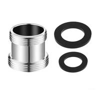Zeroupshop Adaptateur de robinet M22 vers M24, pour aérateurs d'évier de cuisine, convertisseur de filetage métallique, avec œillets en caoutchouc, connecteur d'écran de filtre économiseur d'eau, pour