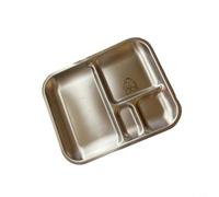 Zeroupshop Assiette à manger avec compartiment en acier inoxydable | 26 x 21 cm Plateau alimentaire divisé pour enfants et repas adultes, vaisselle résistante à la rouille avec finition miroir